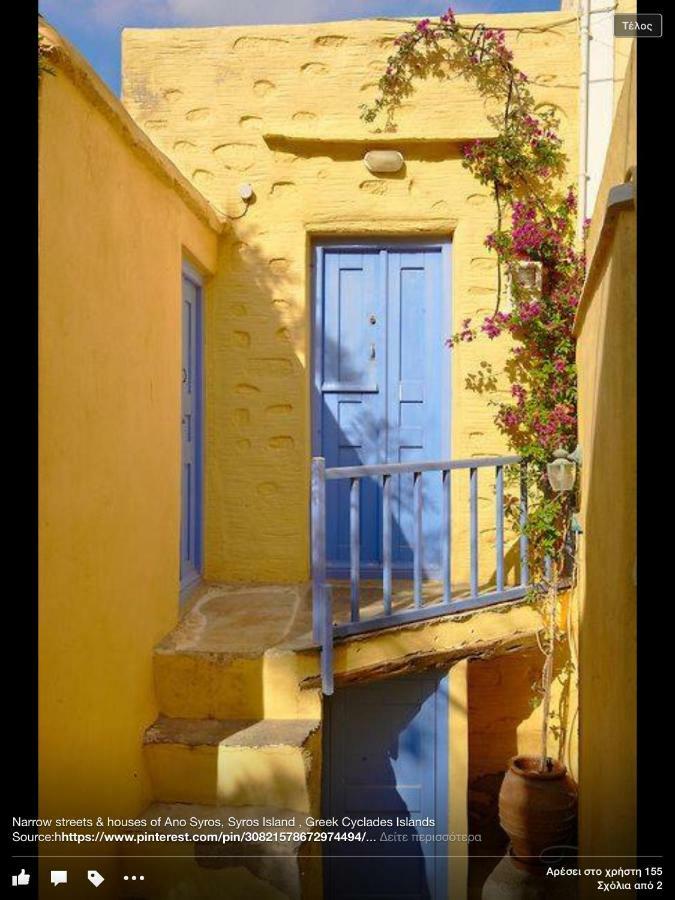 Traditional Medieval Stone House In "Ano Syros" Exteriör bild